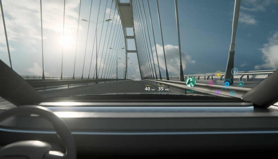 Transparent display passenger windshield view