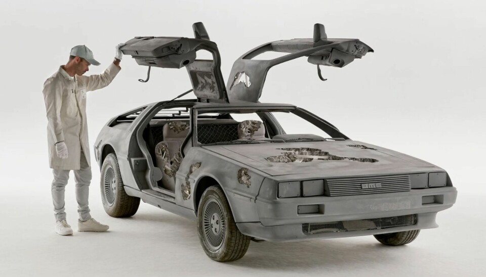 Daniel Arsham's eroded DeLorean