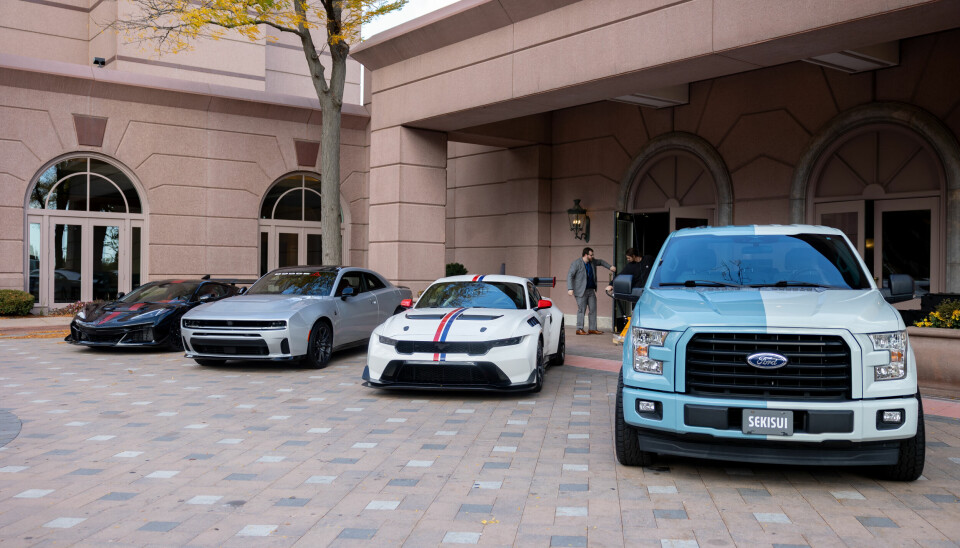 American muscle lined the entrance to CDD Detroit