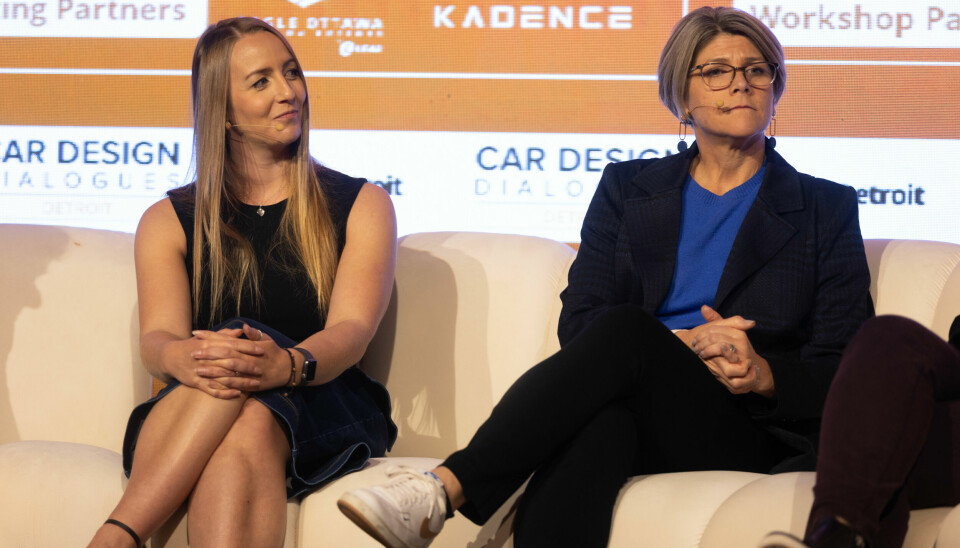 Lucid's head of CMF Nicola Danks and Erin Crossley, head of Cadillac Celestiq