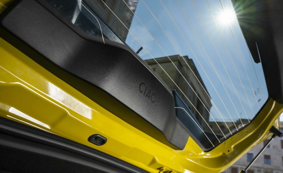 Boot lid of the new Fiat Grande Panda (complete with Ciao detail) 2024 Fiat Grande Panda - int boot (Ciao detail)