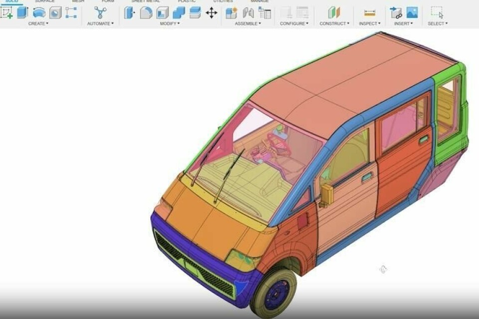 Vayve Mobility’s 3D model of the CT5 EV Taxi in Autodesk Fusion vayve-mobility-fusion-model-2