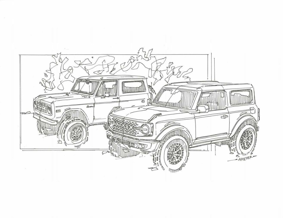 Ford Bronco line drawing Ford Bronco line drawing