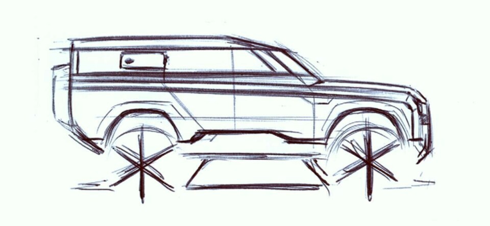 Land Rover Defender 2019 exterior sketch CDN Land Rover Defender 2019 exterior sketch 2