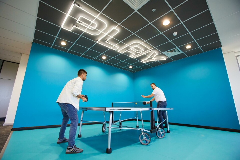 The brightly-coloured table tennis room. Part of the interview process? Mahindra_Made_10_08_22_0046