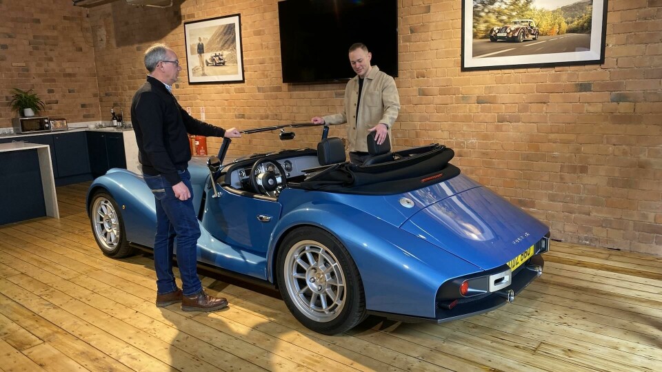 Morgan Supersport with Mark Smyth (left) and head of design Jonathan Wells Morgan Supersport with Mark Smyth_1939