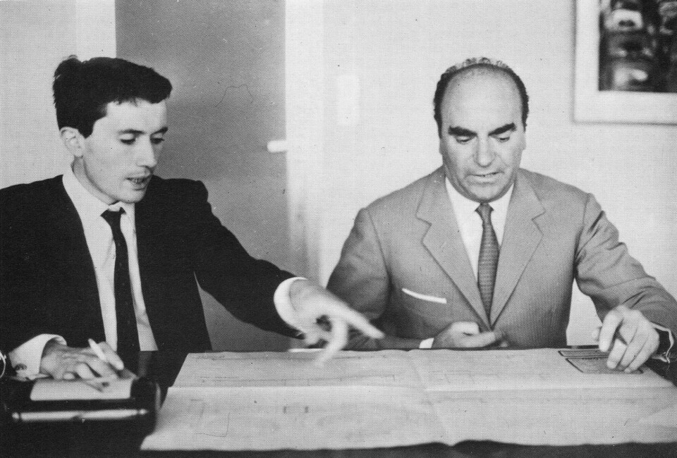 A young Gandini (left) with Nuccio Bertone Gandini Bertone