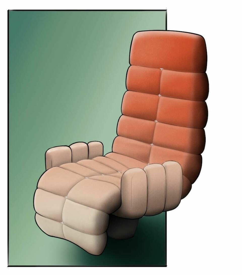 The chairs reference the work of Italian furniture designer Joe Columbo IM Airo by Thomas Heatherwick studio