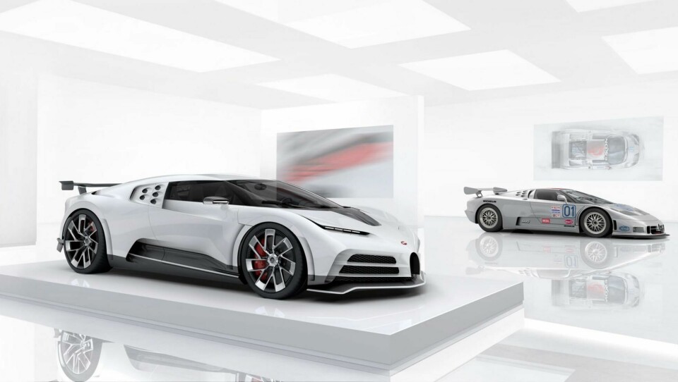 2019 Bugatti Centidieci, with an EB110 LM 2019 Bugatti Centideici, with an EB110 LM