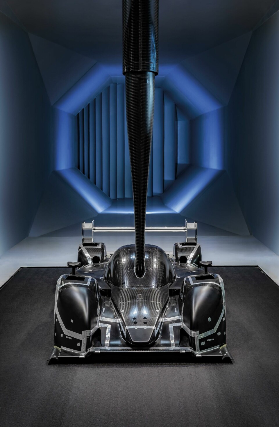 The rolling road is calibrated for 50% scale models, but can be tweaked to 60% if needed Main Wind Tunnel Image