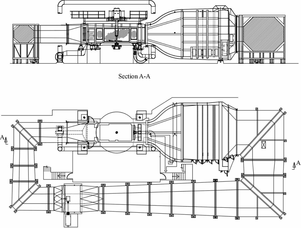 The all important schematic of the closed-circuit wind tunnel Lola Cars wind tunnel schematic
