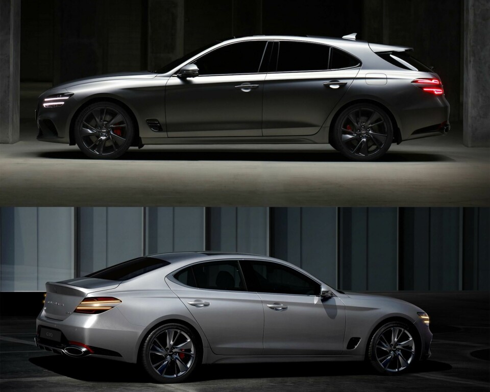 Genesis G70 Shooting Brake (above) and sedan (below) Genesis G70 Shooting Brake and sedan
