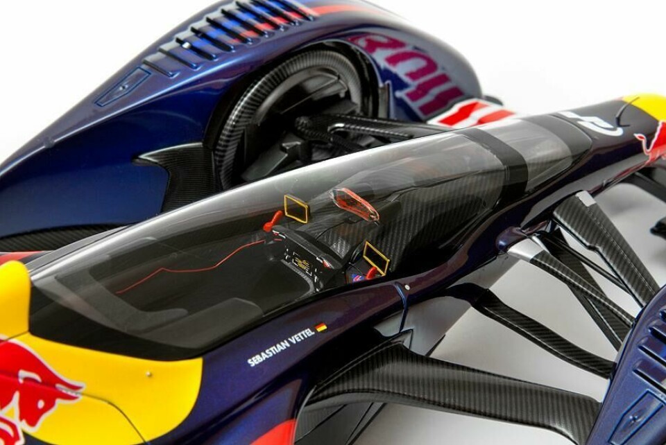 The cockpit (seen here on a scale model) Gran Turismo Red Bull X2010_AUTOart 1-18 cockpit