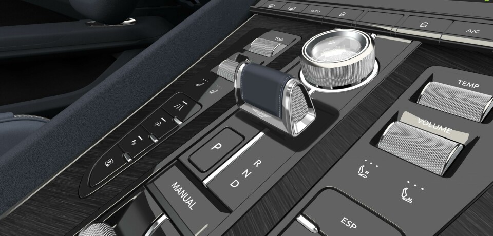 Physical switches on the centre console DB12 interior PRND lever sketches copy
