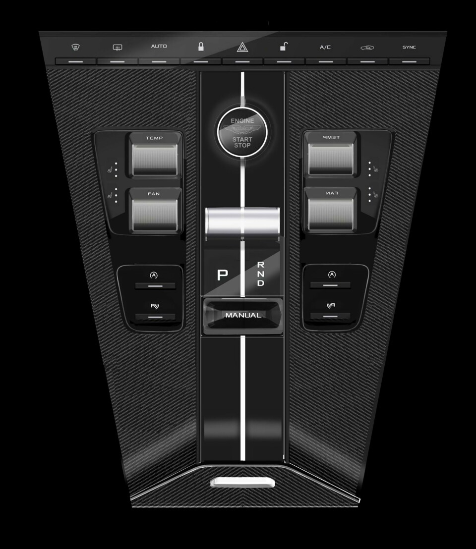 Layout of the centre console DB12 interior Centre COnsole varients design council 2 copy