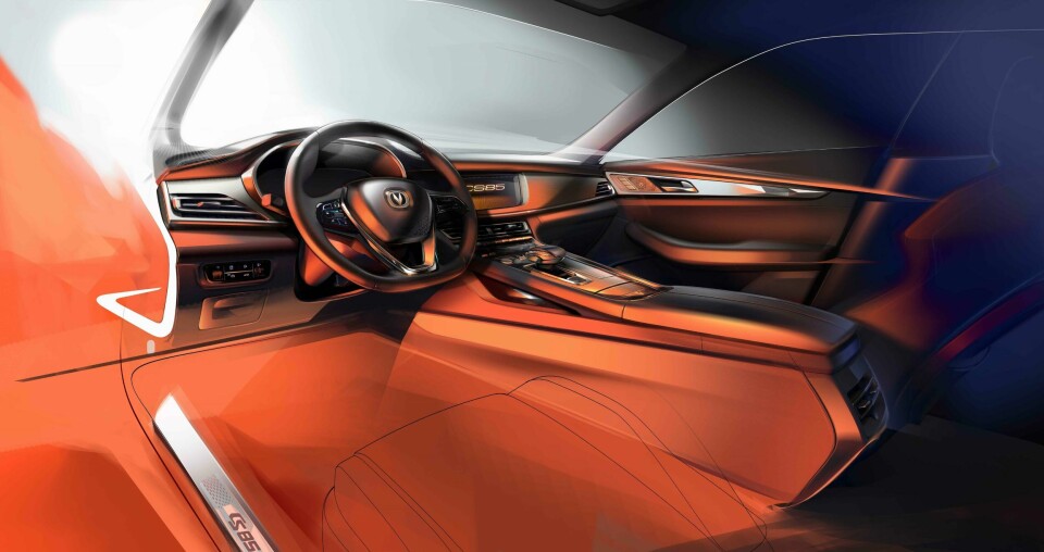 Interior sketch of the new CS85 model CDN CDR 6 Chang An CS85 interior