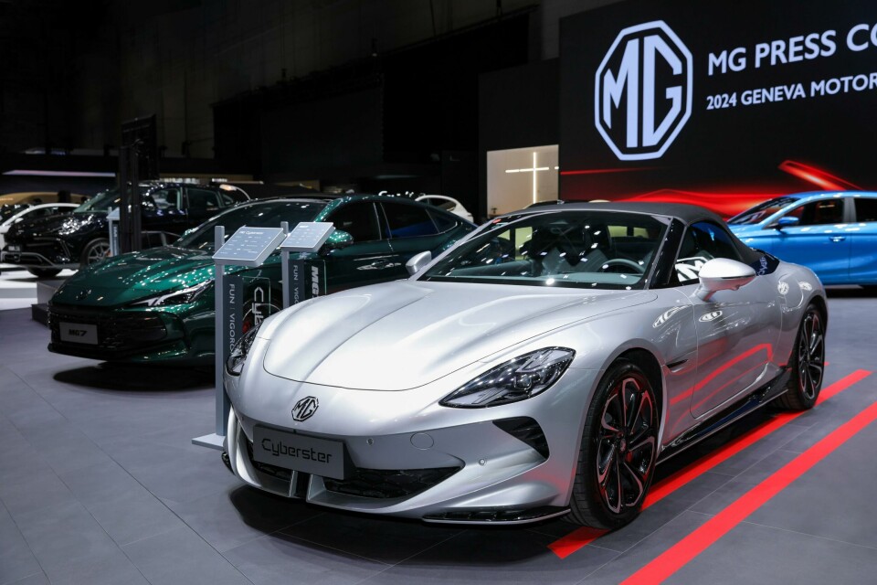The sizeable MG stand at Geneva 2024, with Cyberster and MG7 at the centre MG stand at Geneva 2024 Cyberster and MG7