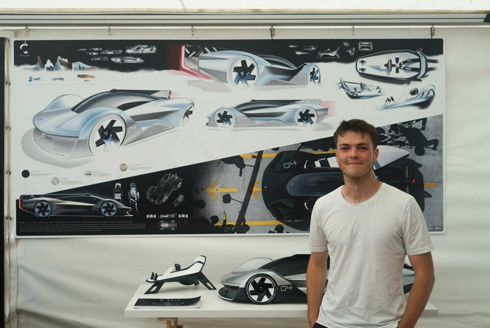 Ingell with his motorsport proposal Show4Calllum Design