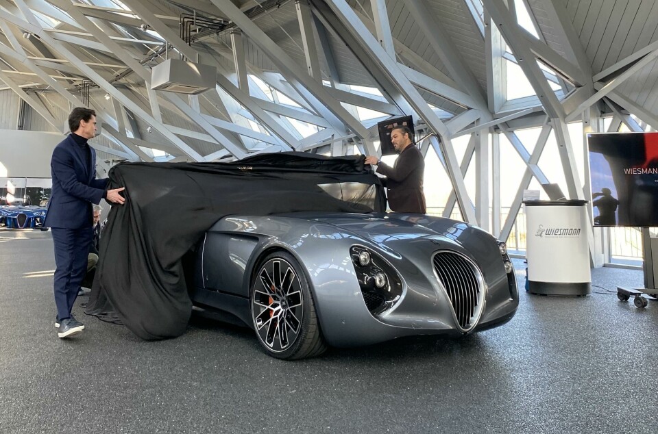 Project Thunderball is revealed by Kurbos (left) and Berry (right) in Germany Wiesmann reveal with Kurbos and Berry
