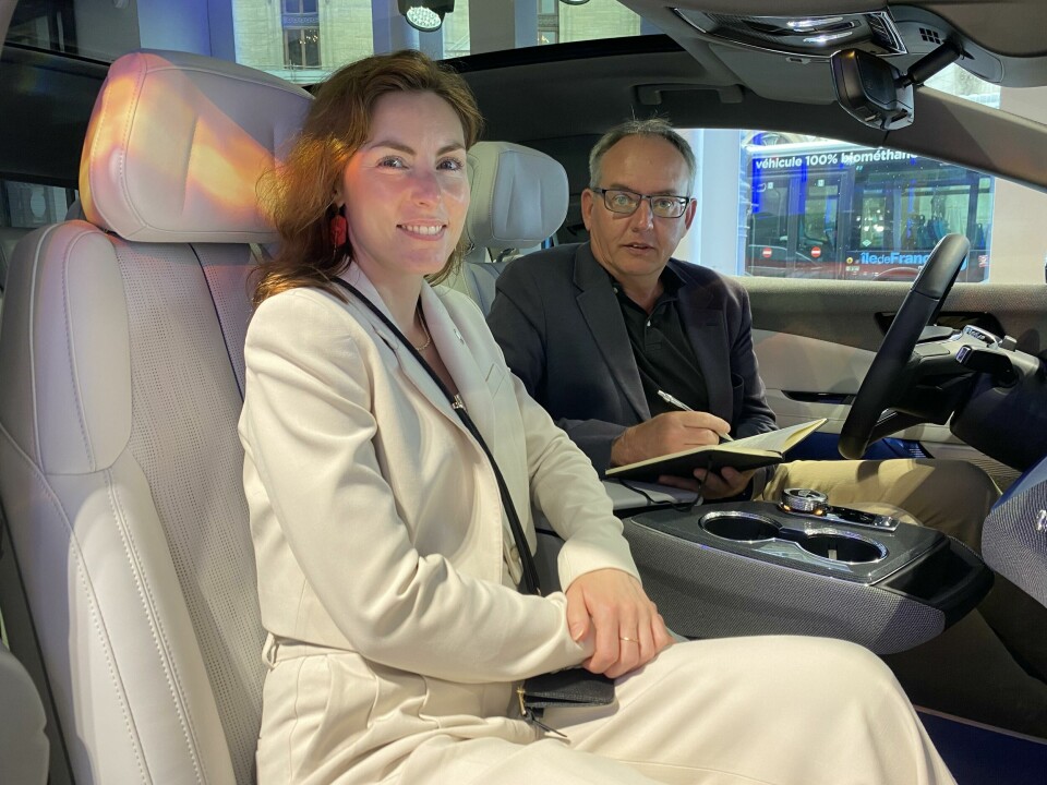 Laetitia Lopez, CMF design manager at Cadillac with CDN’s Mark Smyth Laetitia Lopez, CMF design manager at Cadillac with CDN's Mark Smyth