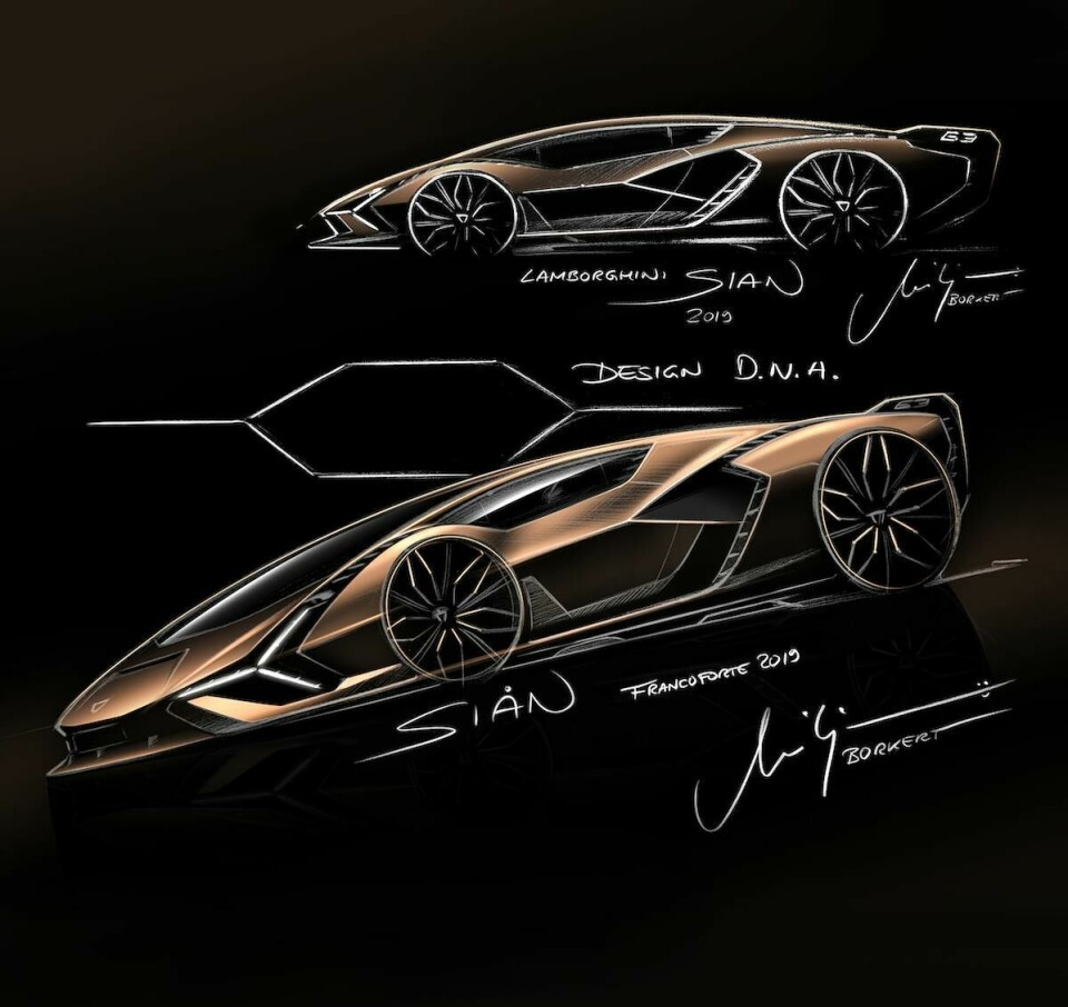 Lamborghini Sian side sketch Lamborghini Sian - side sketch
