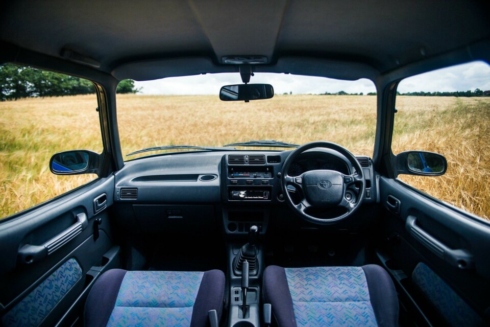The first generation RAV4 is a 90s plastic delight RAV4-1995-Interior-001-scaled (1)