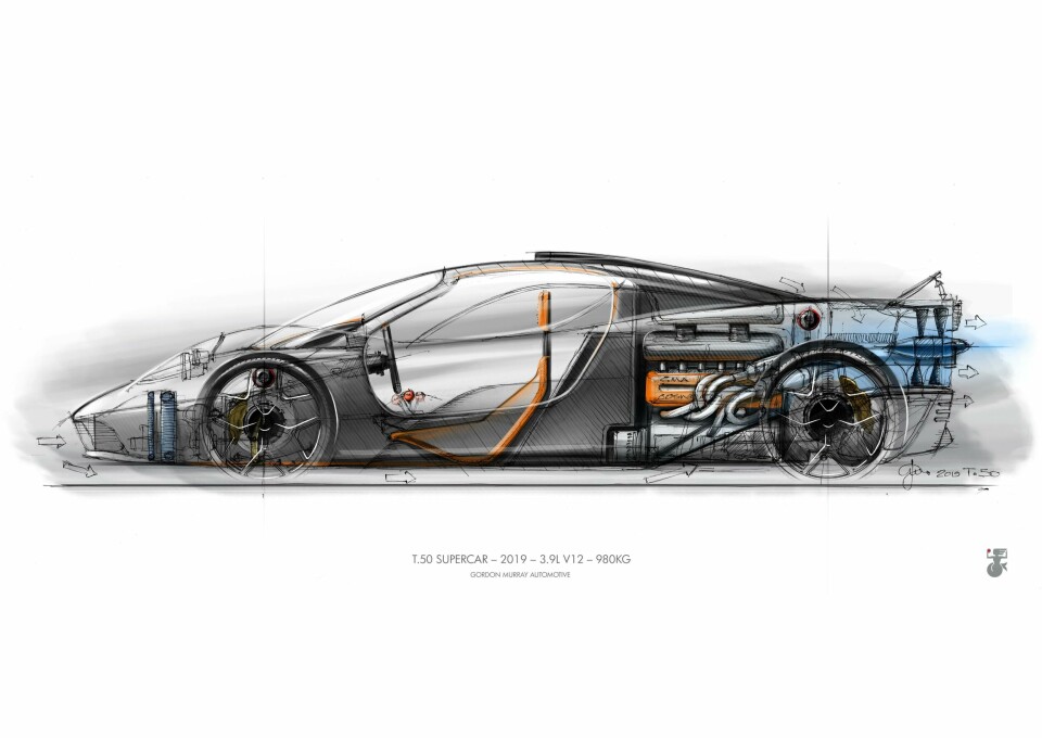 T.50 sketch by Gordon Murray T.50 sketch by Gordon Murray