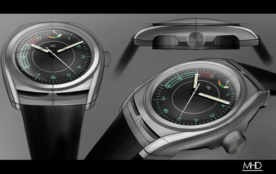 A Porsche 356-inspired watch by Humphries Porsche 356 inspired wawtch sketches MHD