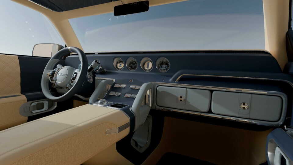 Vintage-style dials, crystal sphere controller and ‘purse’ glovebox Genesis Gran Equator X concept 072