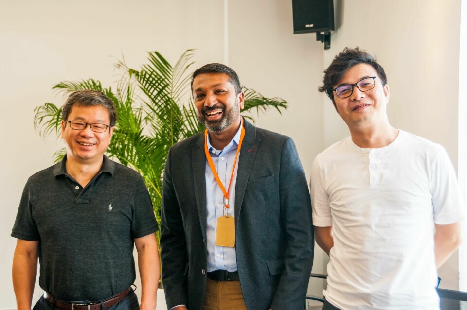 Left to right: Ximing Huang, Bordrin CEO; CDN’s own Abel Sampson, and Bordrin designer Yaoke Zhang Left to right: Ximing Huang, Bordrin CEO, CDN's own Abel Sampson, and Bordrin designer Yaoke Zhang