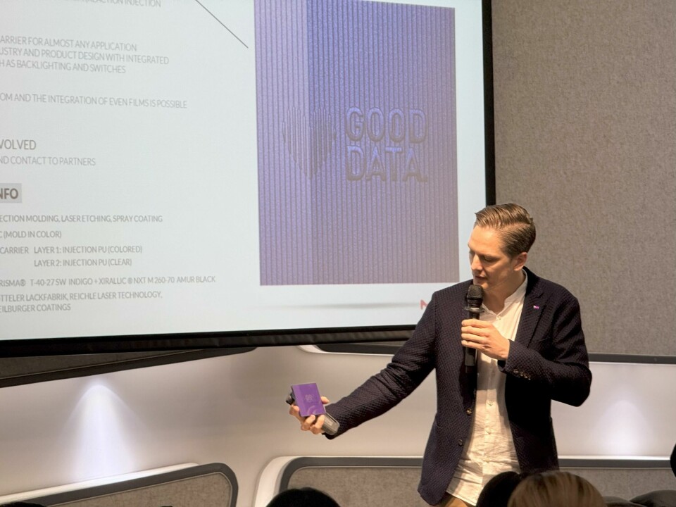 Dominik Eisend on stage at a recent workshop in China Merck China workshop 1