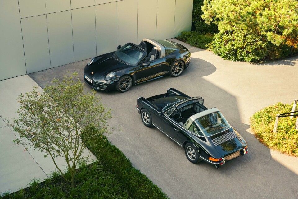 2022 911 Targa 4 GTS vs Classic 911 2022 911 Targa 4 GTS vs Classic 911 (plan view)