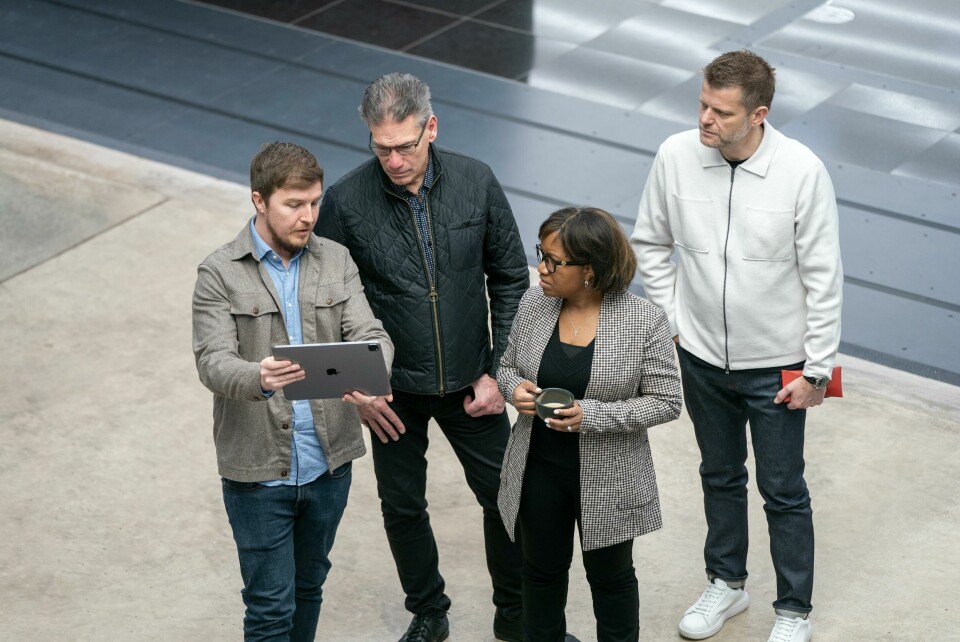 Iain McShane (iPad) with Crystal Windham, Phil Zak and Stuart Norris General Motors Advanced Design-UK studio Iain McShane, Crystal Windham, Phil Zak, Stuart Norris