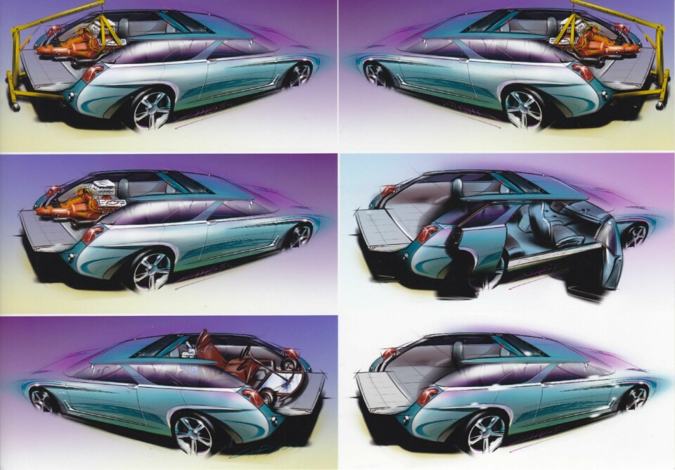 Sketches of the door concepts of the 1999 Nomad Sketches of the door concepts of the 1999 Nomad