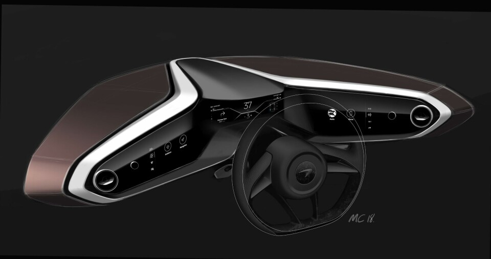 In this development sketch, the symmetrical nature of the IP is clear CDN McLaren 011 Speedtail development sketch 4