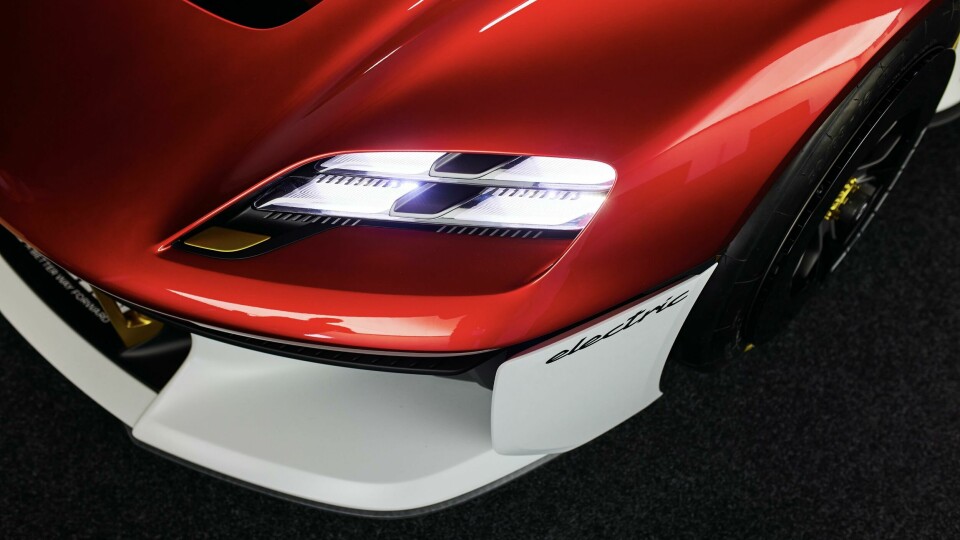 Porsche Mission R Concept headlight detail Porsche Mission R Concept