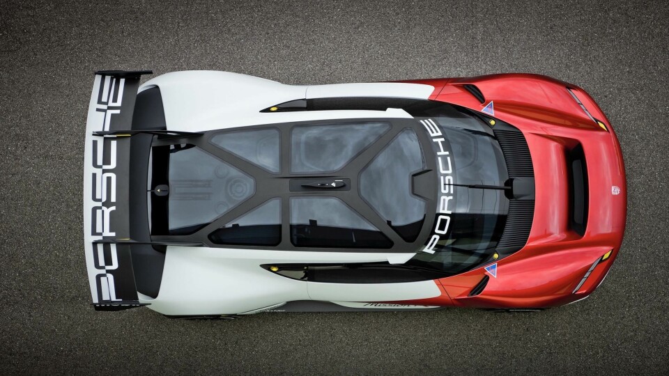 Porsche Mission R Concept overhead shot Porsche Mission R Concept