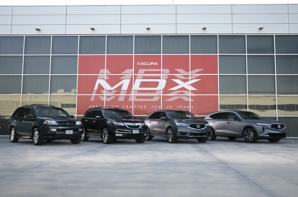 20 years of Acura MDX design MDX Four Gens_002