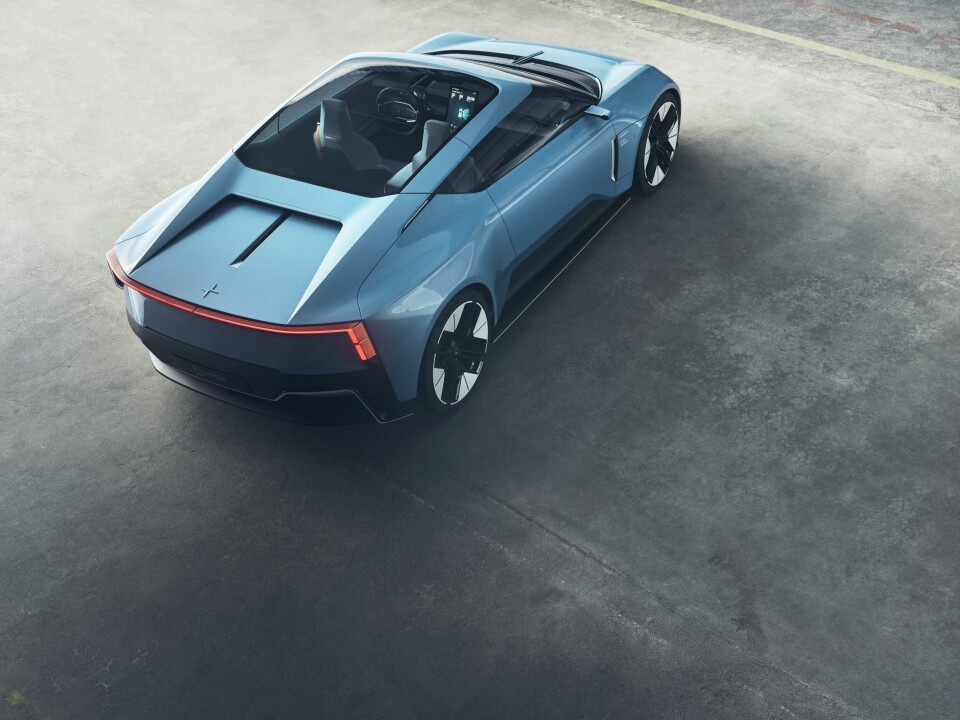 The O2 features a retractable glass roof Polestar_O2_electric_performance_roadster_concept