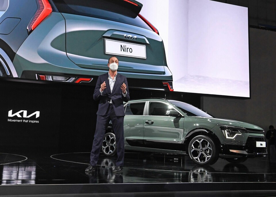 Karim Habib, senior vice president of design at Kia, talking at the 2021 Seoul Motor Show Karim Habib, senior vice president of design at Kia, talking at the 2021 Seoul Motor Show