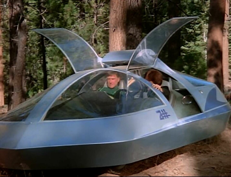 Sci-Fi cars often sported lots of glass and gull wing doors. Here, from the Logan’s Run TV series CDN_VW Futura_LogansRun-02