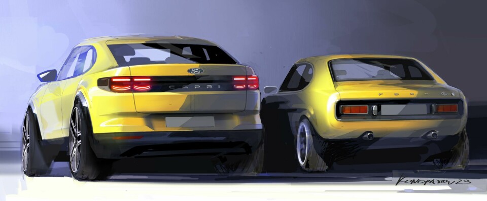 Resurrecting the Ford Capri – pros and cons 2. 2024 Ford Capri - ext rear (new and old) sketches