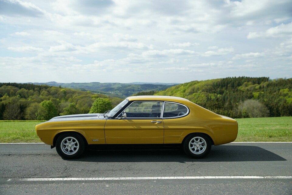 The 1969 Ford Capri, also in yellow 1969 Ford Capri - ext side L