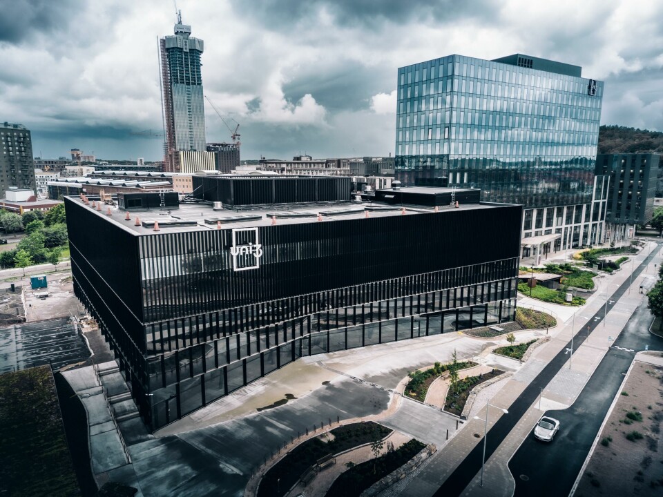 Geely Design Centre Gothenburg. Additional buildings are in construction to the left Geely Design Centre Gothenburg exterior