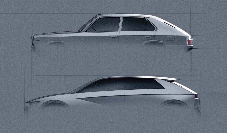Hyundai Pony - 45 concept sketch Hyundai Pony - 45 concept sketch