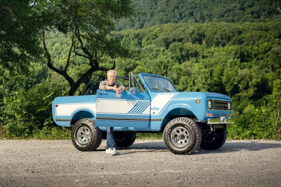 Scott Keogh, Scout Motors CEO, with an original International Scout Scott Keogh, Scout Motors CEO with International Scout original