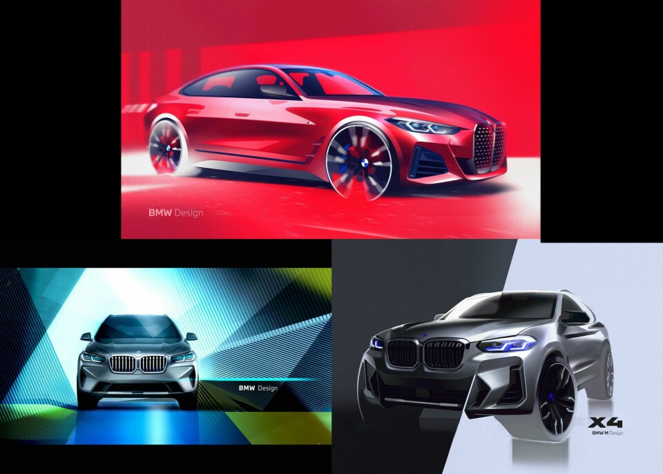 Trio of BMW models break cover – 4 Series Gran Coupe, X3 and X4 BMW 4 Series Gran Coupe X3 and X4 sketches