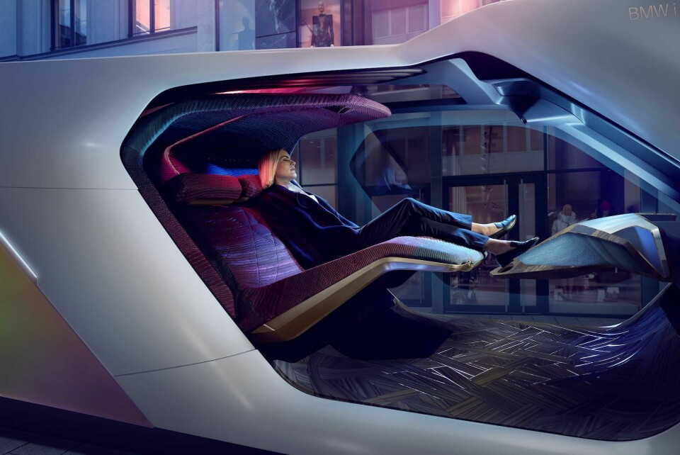 With no driving controls to use, why not kick back and watch a dystopian Sci-Fi? BMW CES i Interaction Ease