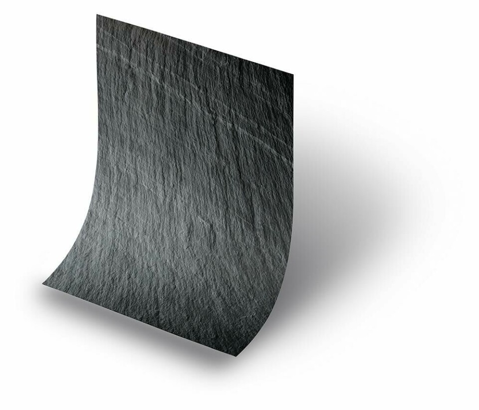 BASF Veneo Slate® lines the shower. Ultra-thin veneer, mounted on a flexible backing veneo-slateBASF Veneo Slate® lines the shower. Ultra-thin veneer, mounted on a flexible backing