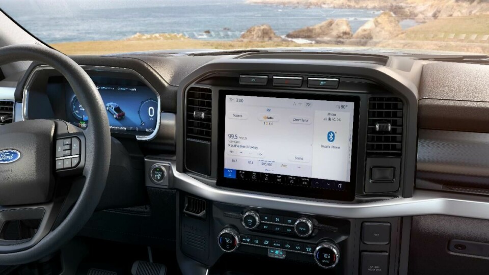 The interior of the all-electric Ford F-150 Lightning Ford F-150 Lightning Pro 6